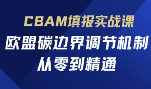 CBAM填报实战课，欧盟碳边界调节机制，从零到精通-搞钱专业户