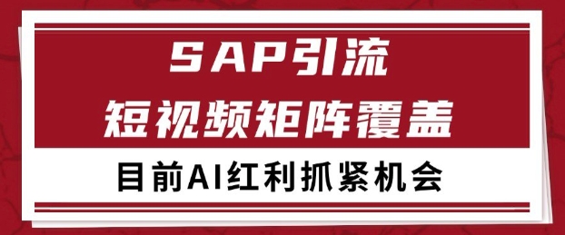 小红书某音sap赛道引流获客 自热矩阵日引200+【揭秘】-搞钱专业户