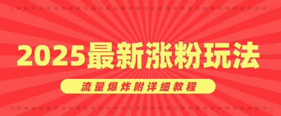 美女账号涨粉秘诀，2025最新涨粉玩法，流量爆炸附详细教程-搞钱专业户