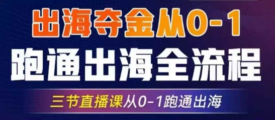 2025出海夺金从0-1跑通出海全流程，三节直播课从0-1跑通出海，教你用AI跑通全流程-搞钱专业户