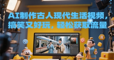 AI制作古人现代生活视频，搞笑又好玩，轻松获取流量-搞钱专业户