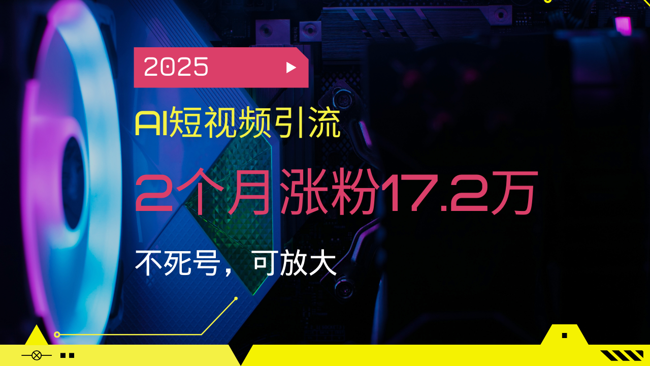 （14213期）2025AI短视频引流，2个月涨粉17.2万，不死号，可放大-搞钱专业户
