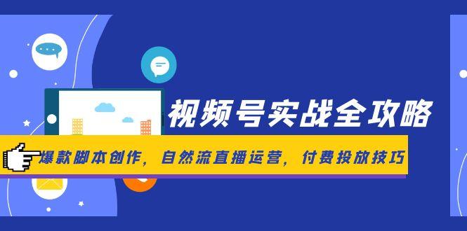 （14925期）视频号实战全攻略，爆款脚本创作，自然流直播运营，付费投放技巧-搞钱专业户