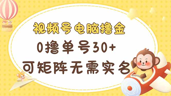 （14220期）视频号电脑撸金 0撸单号30+ 可矩阵 无需实名多号多得-搞钱专业户