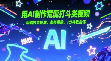 用AI制作荒诞打斗类视频，吸睛效果拉满，条条爆款，1分钟教会你-搞钱专业户