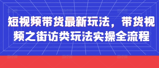 短视频带货最新玩法，带货视频之街访类玩法实操全流程-搞钱专业户