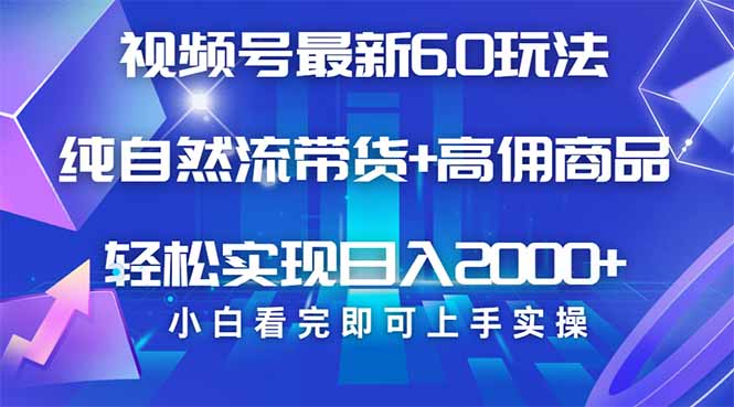（14454期）视频号带货最新6.0玩法，作品制作简单，当天起号，复制粘贴，轻松矩阵…-搞钱专业户