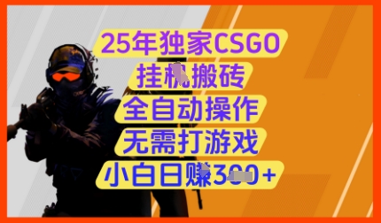 25年独家CSGO挂G搬砖，全自动操作，无需打游戏，小白日入3张+【揭秘】-搞钱专业户