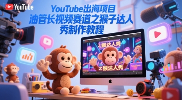 YouTube出海项目，油管长视频赛道之猴子达人秀制作教程-搞钱专业户