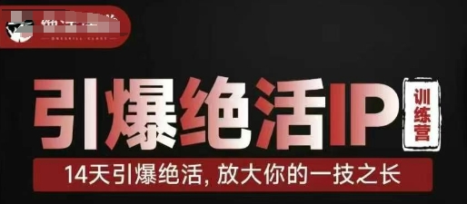 引爆绝活IP训练营，14天引爆绝活，放大你的一技之长-搞钱专业户