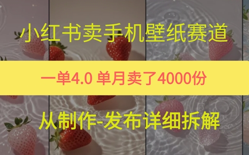 小红薯手机壁纸变现，4块钱一张的图，单月卖了5000份-搞钱专业户
