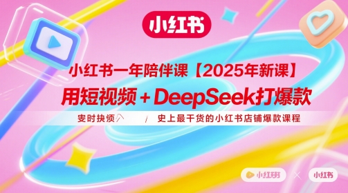 小红书一年陪伴课【2025年新课】，用短视频+deepSeek打爆款，史上最干货的小红书店铺爆款课程-搞钱专业户