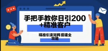 手把手教你日引200+精准客户，精准引流矩阵搭建全攻略：从价值解析到实战模式-搞钱专业户