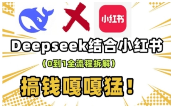 deepseek+小红书打造流量生产线实操课，0到1全流程拆解，搞钱嘎嘎猛-搞钱专业户