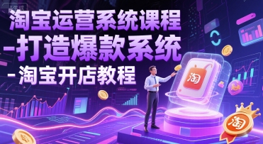 淘宝运营系统课程-打造爆款系统-淘宝开店教程-搞钱专业户