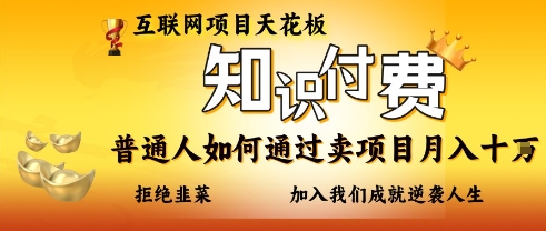互联网项目天花板,知付付费项目,普通人如何通过卖项目月入十个,拒绝韭菜【揭秘】-资源分享吧