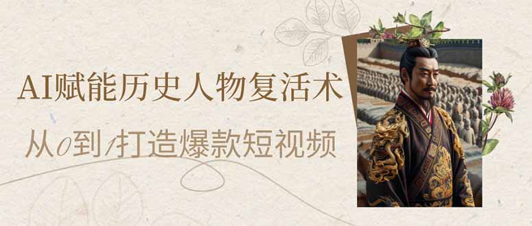 (14311期)AI赋能历史人物复活术:从0到1打造爆款短视频-资源分享吧