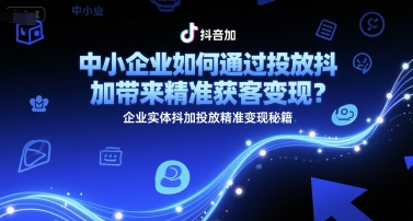 中小企业如何通过投放抖加带来精准获客变现？企业实体抖加投放精准变现秘籍-搞钱专业户
