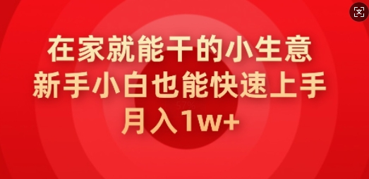 在家就能干的小生意，新手小白也能快速上手，月入1w-搞钱专业户