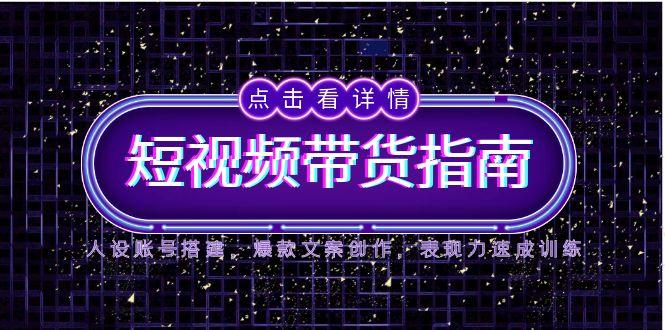 （14912期）2025短视频带货指南，人设账号搭建，爆款文案创作，表现力速成训练-搞钱专业户