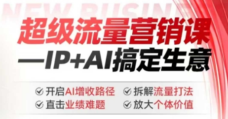 2025年超级流量营销课，IP+AI搞定生意，开启AI增收路径 直击业绩难题 拆解流量打法 放大个体价值-搞钱专业户