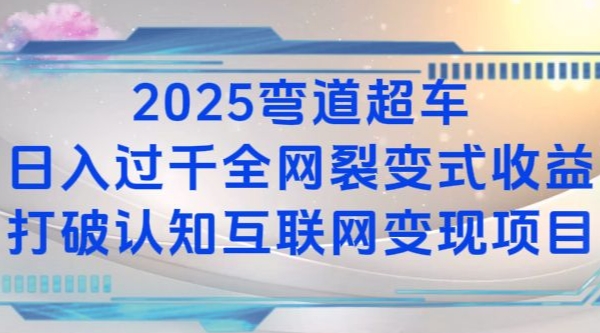 2025弯道超车日入过K全网裂变式收益打破认知互联网变现项目【揭秘】-搞钱专业户