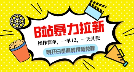 B站暴力拉新：一单12，一天几张，0门槛拉新(附渠道和教程)-搞钱专业户
