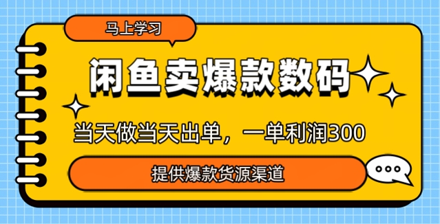 闲鱼卖爆款货源，当天做当天出单，一单利润3张-搞钱专业户
