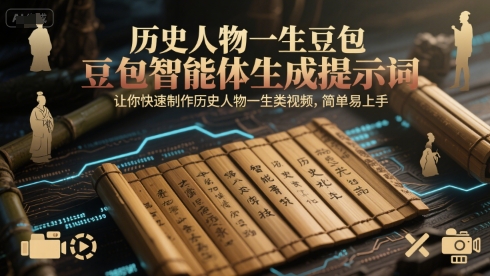 历史人物一生豆包智能体生成提示词，让你快速制作历史人物一生类视频，简单易上手-搞钱专业户