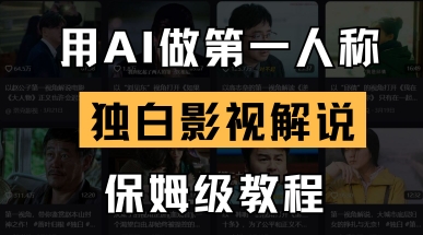 用AI做第一人称独白影视解说，手把手教学，保姆级教程-搞钱专业户