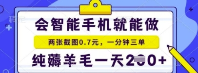 简单截图就能有收益，最适合小白做的副业，日入2张+轻轻松松-搞钱专业户