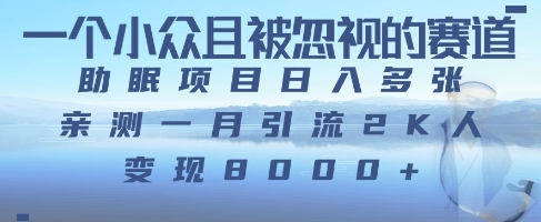 一个被严重低估的赛道，卖助眠教程日入三位数以上-搞钱专业户