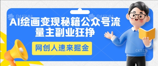 AI绘画变现秘籍：公众号流量主副业狂挣，网创人速来掘金-搞钱专业户