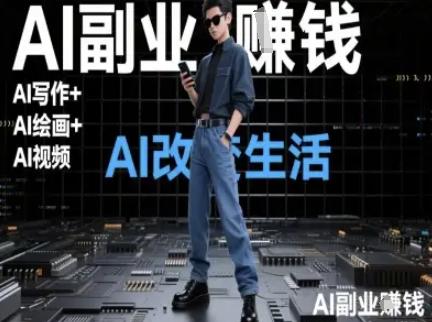 AI改变生活（Ai写作+AI绘画+Ai视频），AI副业挣钱-搞钱专业户