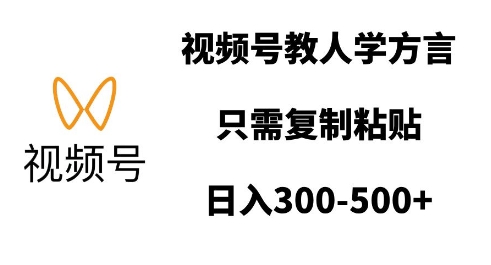 视频号教人学方言，只需复制粘贴，日入多张-搞钱专业户
