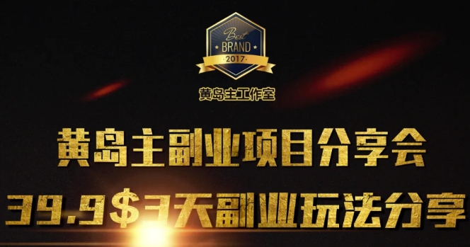 黄岛主副业分享会1期：3天3个副业玩法，速度上车-搞钱专业户