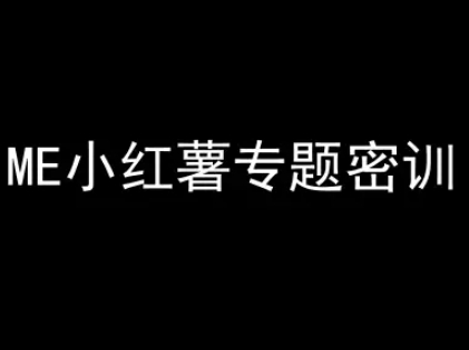 ME小红薯专题密训-小红书电商教程-搞钱专业户