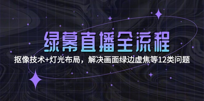 （15044期）绿幕直播全流程：抠像技术+灯光布局，解决画面绿边虚焦等12类问题-搞钱专业户