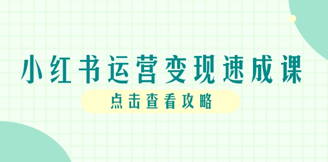 （14951期）小红书运营变现速成课，账号搭建到暴力起号，个人IP全流程指南-搞钱专业户