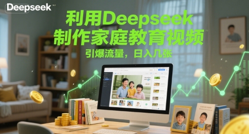 利用Deepseek制作家庭教育视频，引爆流量，日入几张-搞钱专业户