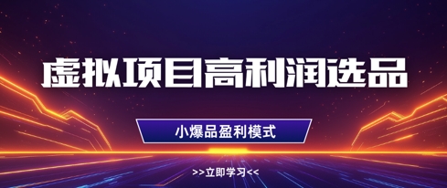 虚拟项目高利润选品方法，做好单店利润1W+，可多店倍增利润-搞钱专业户
