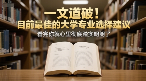 付费文章：一文道破！目前最佳的大学专业选择建议，看完你就心里彻底踏实明朗了-搞钱专业户
