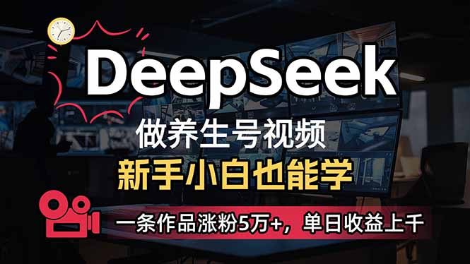 （14199期）小白用DeepSeek做养生号，一条作品涨粉5万+，单日收益上千-资源分享吧