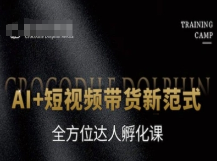 AI+短视频带货新范式，全方位达人孵化课-搞钱专业户