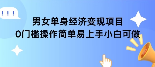 女单身经济项目变现周期长可复购率高日入1k+-搞钱专业户