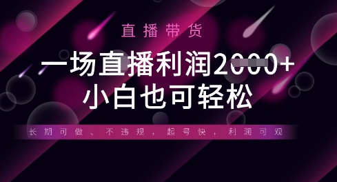 半无人直播带货，一场利润数张，适合所有平台玩法，小白也可轻松-搞钱专业户