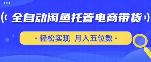 全自动闲鱼托管式电商带货，只需一部安卓手机和一个闲鱼号，轻松实现月入五位数【揭秘】-搞钱专业户