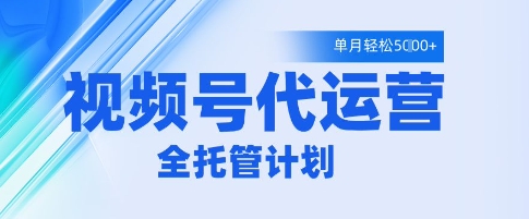 视频号代运营2.0，全程托管招募，单月轻松变现5k【揭秘】-搞钱专业户