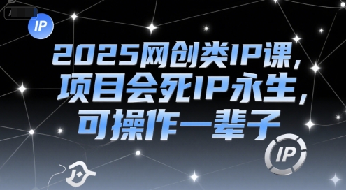 2025网创类IP课，项目会死IP永生，可操作一辈子-搞钱专业户