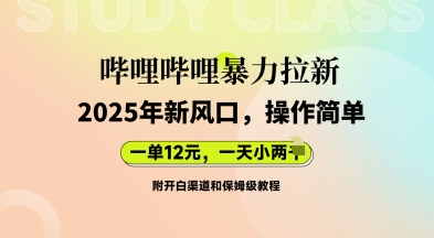 哔哩哔哩暴力拉新：2025年新风口，一单12元，一天数张(附开白渠道和保姆级教程)-搞钱专业户
